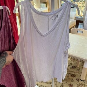 Time and Tru White V-Neck Tank Top
